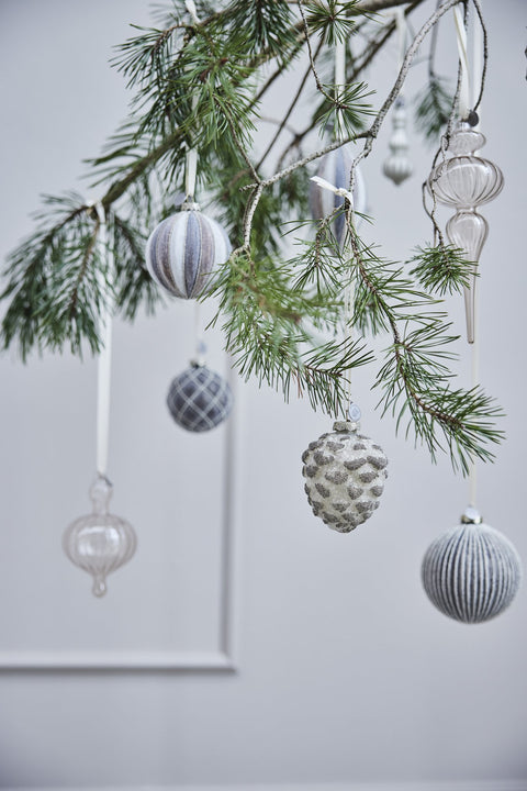 Perline ornament H11 cm. gebrochenes weiss
