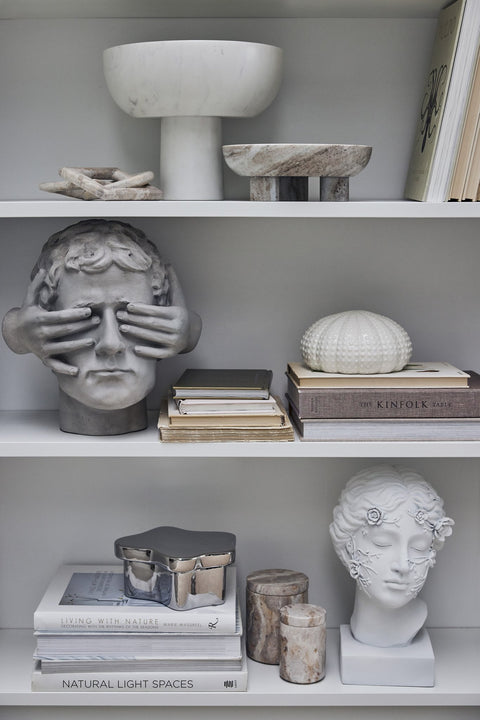 Ellia Dose 11,5x9 cm. leinen Marmor