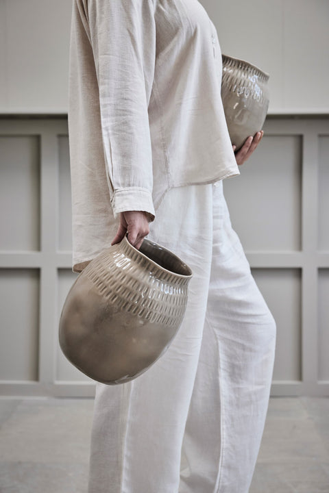 Talia Vase leinen D26 H29,5