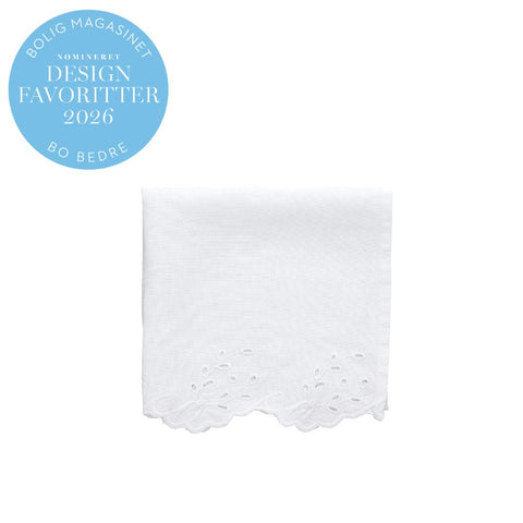 Anglaise-Serviette 45x45 cm. Weiß