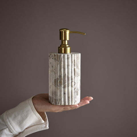 Eliana Dispenser H18,5 cm. leinen Marmor