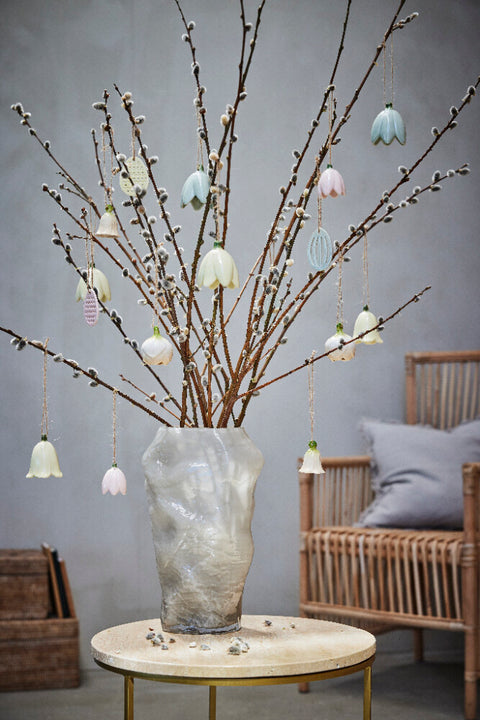 Dehlia Blume ornament Keramik weiss