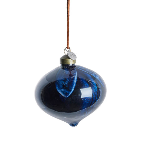 Nosille Weihnachtskugel Glas Ø 10 cm dunkel blau