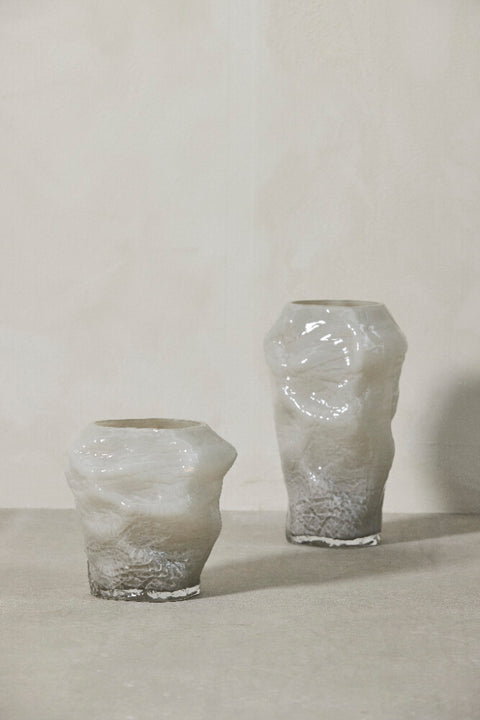 Marinella Vase 30,5 cm. silber grau