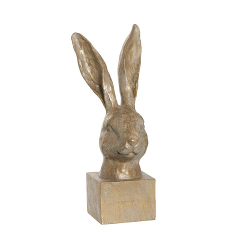 Semina Hase Büste hell gold 32,5 cm.