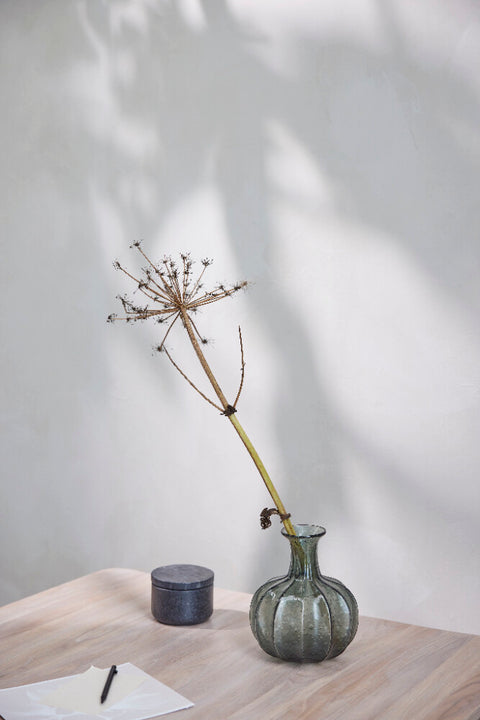 Miyanne Vase H21 cm. geräuchert grau