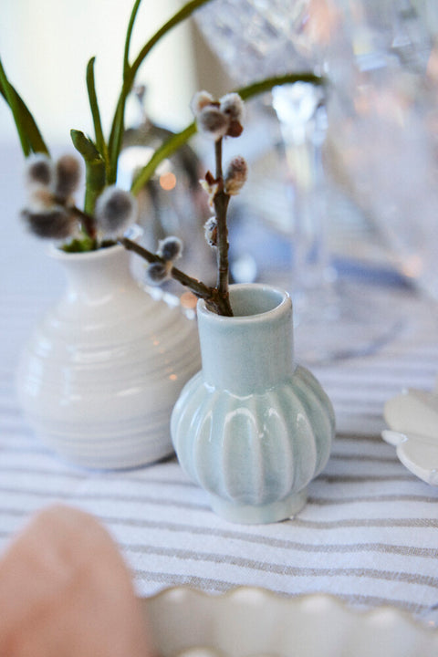 Dehmira Mini Vase Keramik weiss