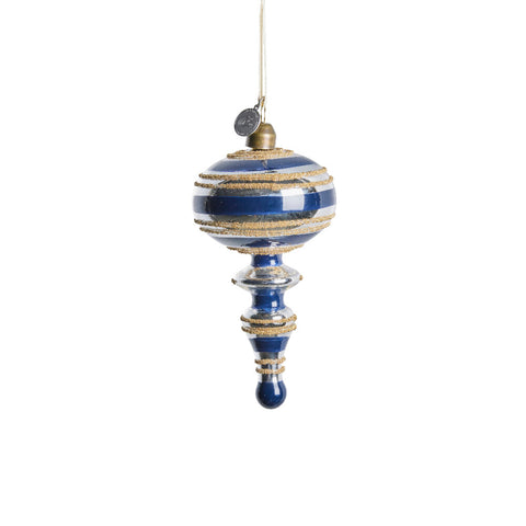 Stribille Ornament Glas H13,7 cm dunkel blau