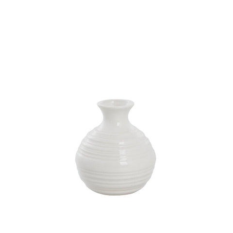 Dehmira Mini Vase Keramik weiss