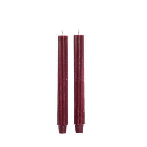 Ribbed Spitzkerz H25 cm. rot