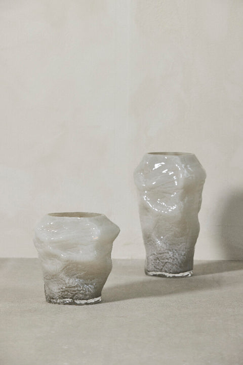 Marinella Vase 19,5 cm. silber grau