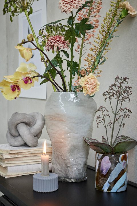 Marinella Vase 30,5 cm. silber grau