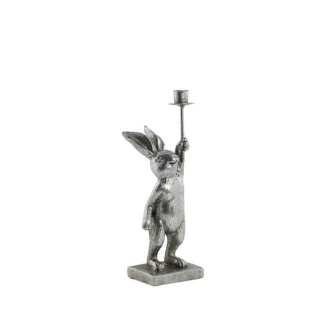 Semina Osterhasen Figur kerzenleuchter H18 cm. Silber
