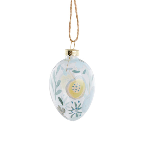 Feanne Osterornament aus Glas  H7 cm. hellblau