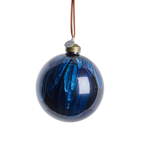 Nosille Weihnachtskugel Glas Ø 10 cm dunkel blau