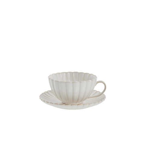 Camille tasse/untertasse 7x12,5 cm. gebrochenes weiss